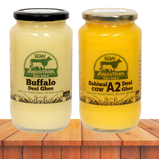 Sahiwal A2 Cow & Buffalo Ghee Combo ( 1 LTR Each )