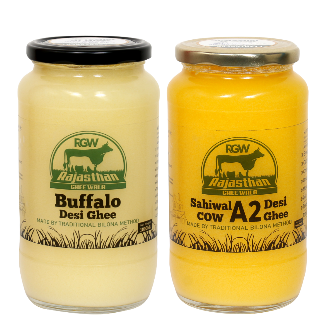 A2 Cow & Buffalo Desi Ghee Bilona Method ( Each 1000 ML )